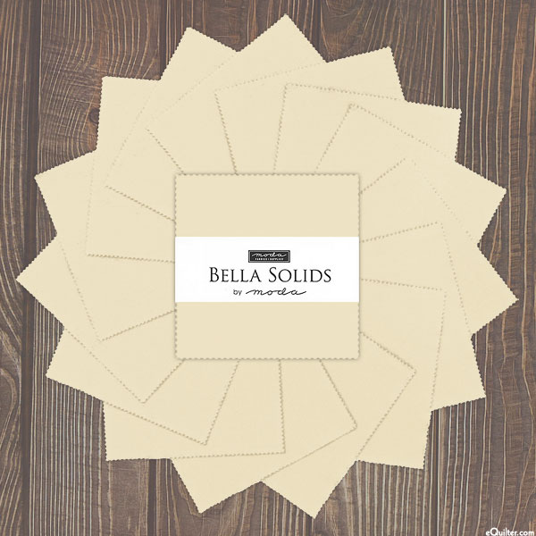 Bella Solids - Vanilla Cream - 5" Charm Pack