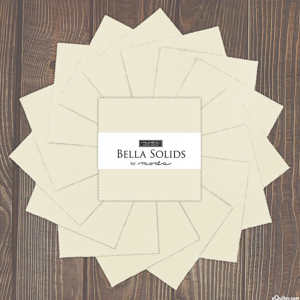 Bella Solids - Eggshell - 5" Charm Pack
