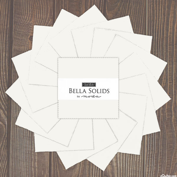 Bella Solids - Crystal White - 5" Charm Pack
