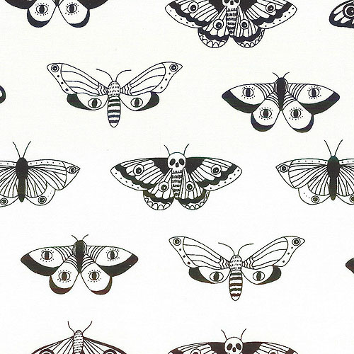 Noir - Festive Moths - Bone White