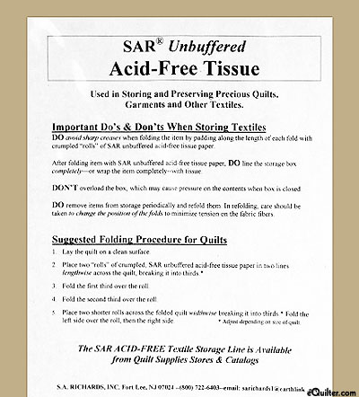 SAR Unbuffered Acid-Free Tissue Paper - 24 Sheets