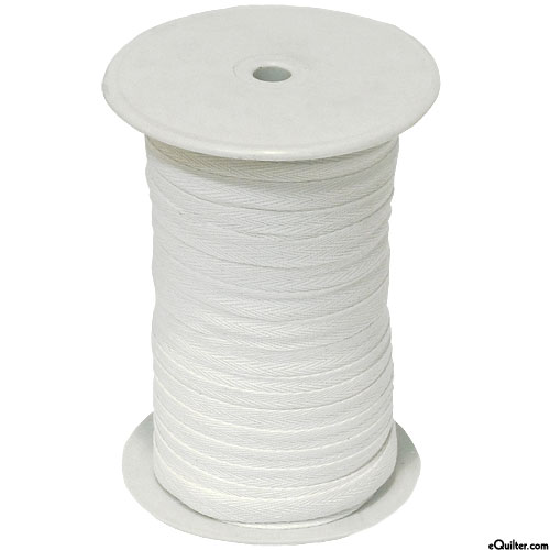Cotton Twill Tape - White - 1/2" Wide - 100 yd Spool
