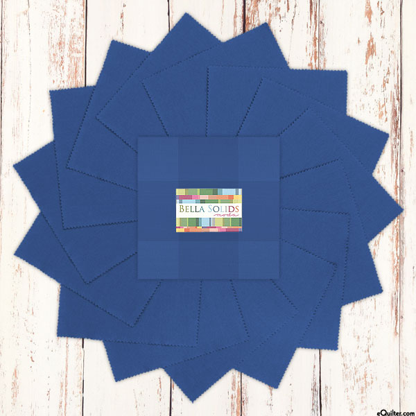 Bella Solids Layer Cake - Admiral Blue - 10" Charms
