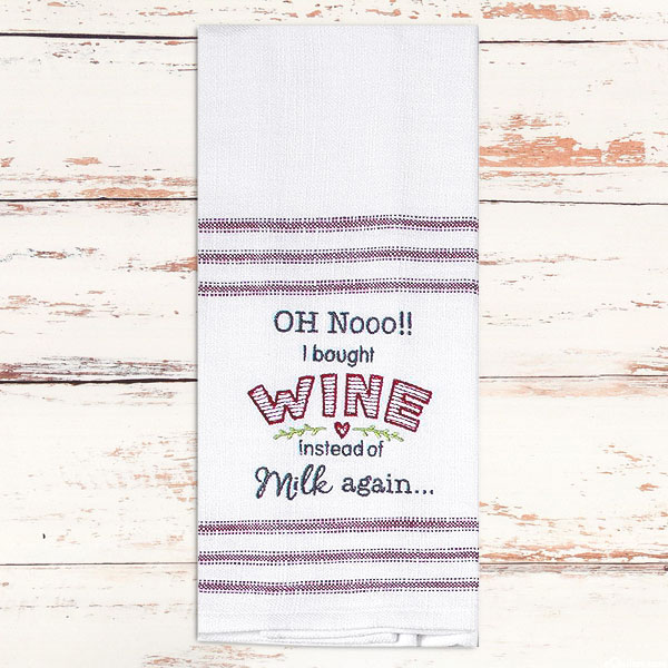 Oh No Wine - Terry Towel