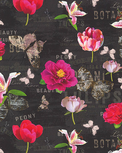 Mon Ami - Notebook Blossoms - Warm Black - DIGITAL PRINT