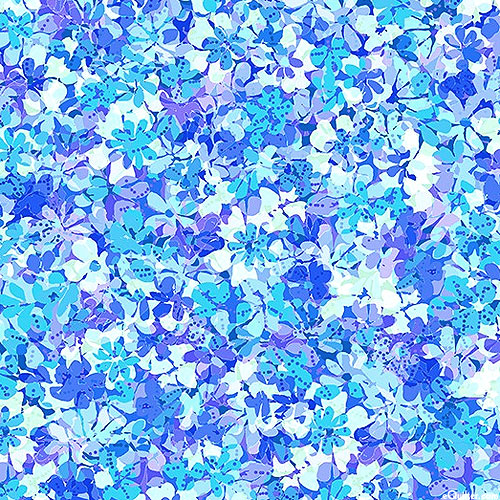 Floral Fantasy - Cascade of Petals - Royal Blue