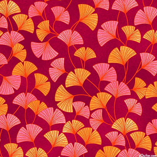 Enchanted Dreams- Decorative Ginkgo Leaf - Cranberry Red