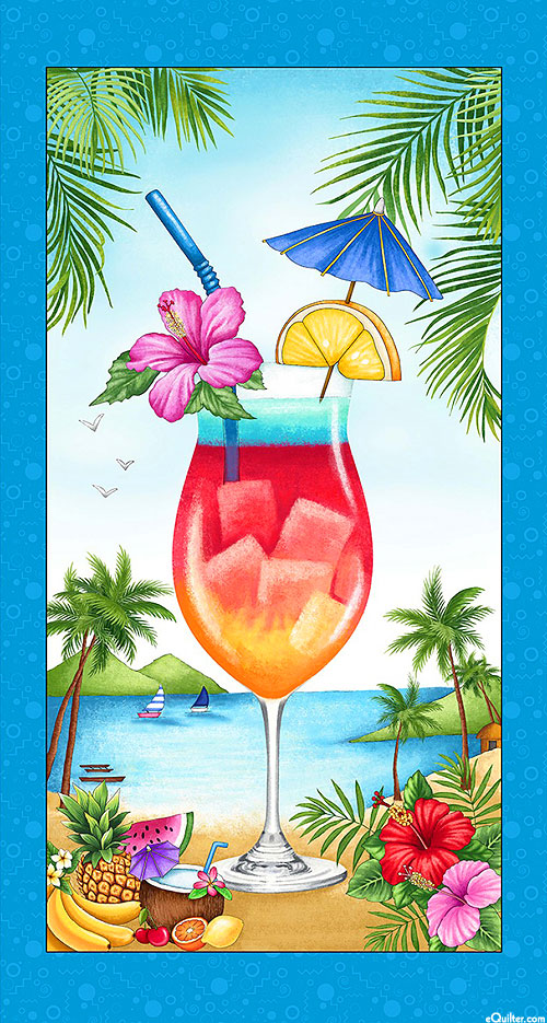 Greetings From - Tropical Punch - Sky Blue - 24" x 44" PANEL
