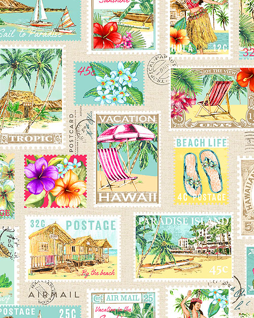 Lost in Paradise - Tropical Getaway Stamps - Natural