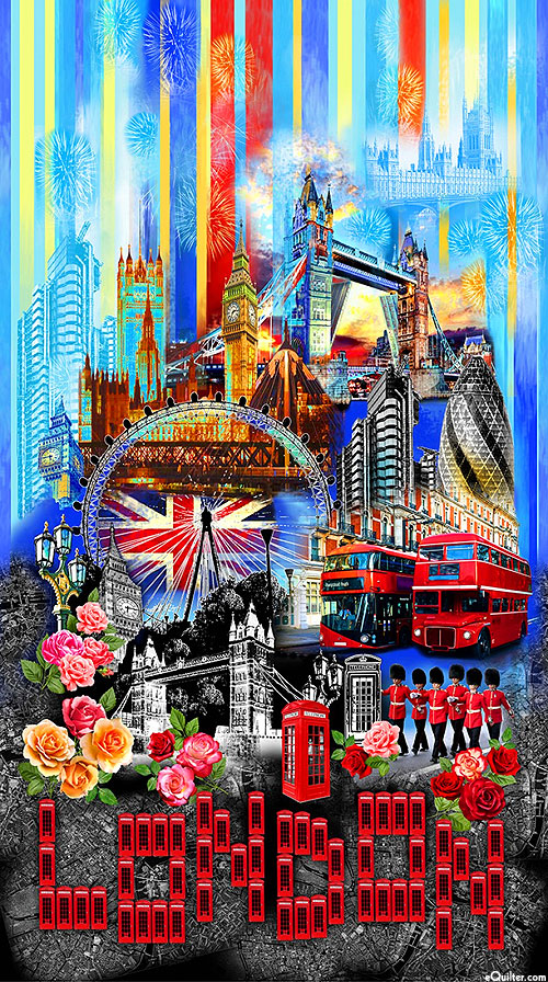 City Of London - Capital Fireworks - Multi - 24" x 44" PANEL