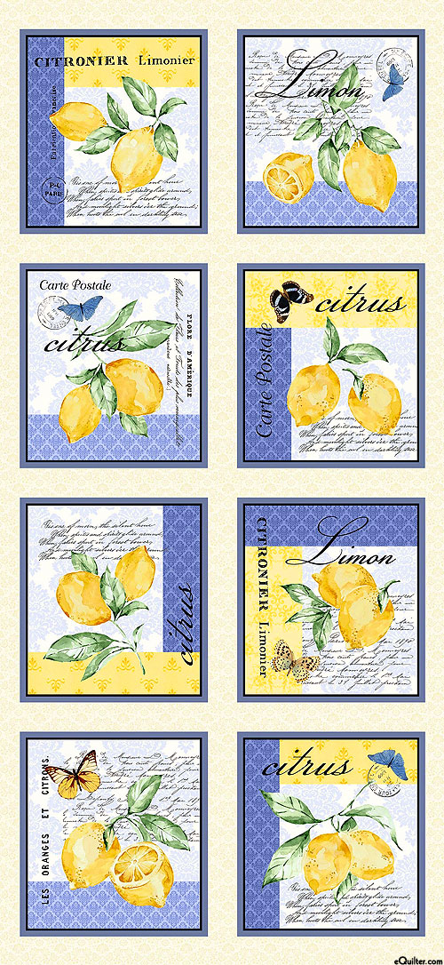 Limoncello - Citrus Tiles - Cream - 25" x 44" PANEL