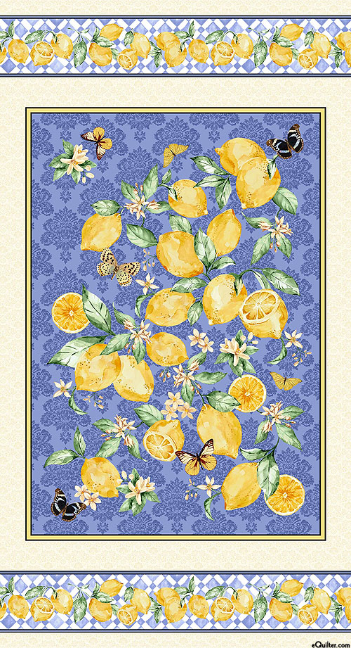 Limoncello - Amalfi Butterflies - Lemon Yellow - 24" x 44" PANEL