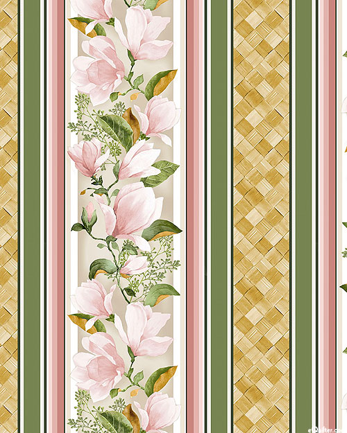 Magnolia - Lattice Stripe - Petal Pink