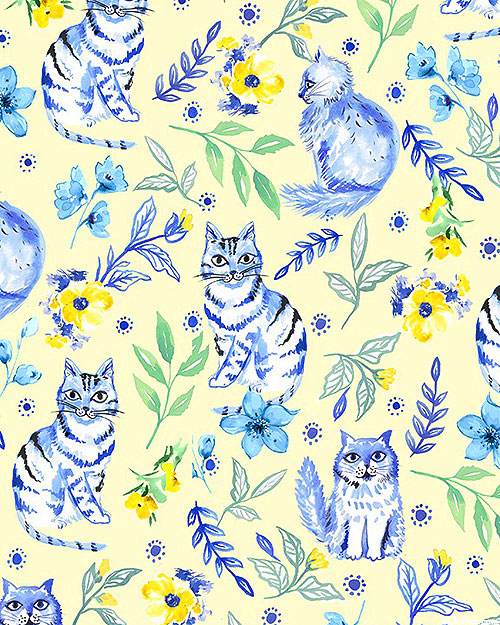 Blue Muse - Garden Cat - Butter Yellow - DIGITAL
