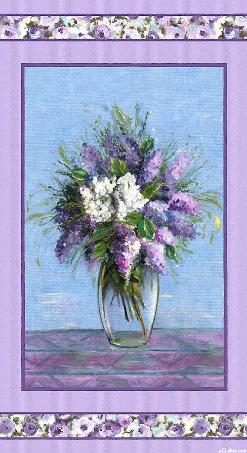 Blooming Vase - Lilac Bouquet - Lavender - 24" x 44" Panel