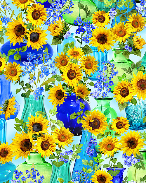 Summer Sunflowers - Bouquets - Cloud Blue - DIGITAL