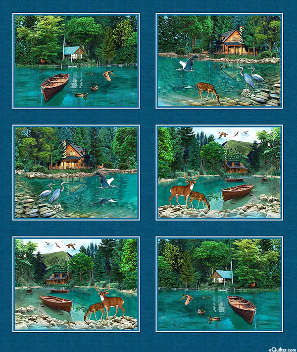 Welcome To Our Lake - Scenic Blocks - Multi - 39" x 44" PANEL