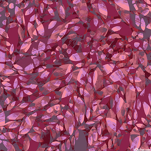 Dappled - Painted Leaves - Deep Mauve - 108" QUILT BACKING