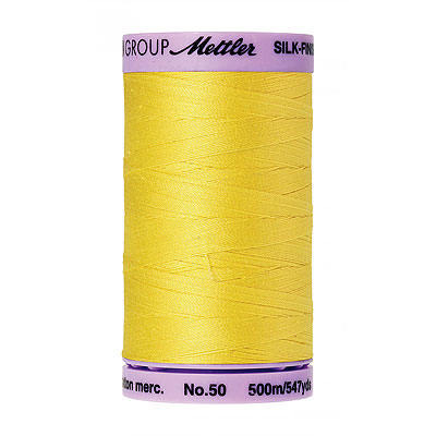 Yellow - Mettler Silk Finish Cotton Thread - 547 yd - Lemon Zest