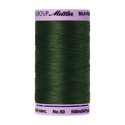 Green - Mettler Silk Finish Cotton Thread - 547 yd - Cypress