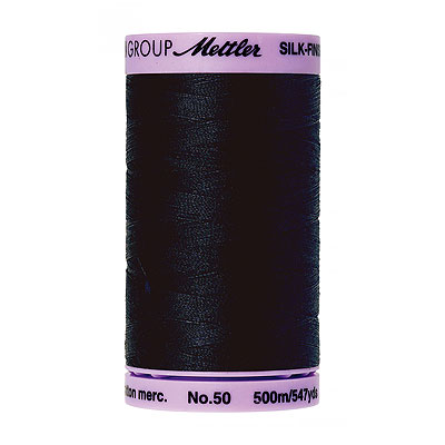 Blue - Mettler Silk Finish Cotton Thread - 547 yd - Deep Space