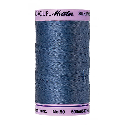 Blue - Mettler Silk Finish Cotton Thread - 547 yd - Md Wedgewood