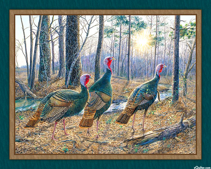 Wise Guys - Turkey Sunrise - Oak Brown - 36" x 44" PANEL