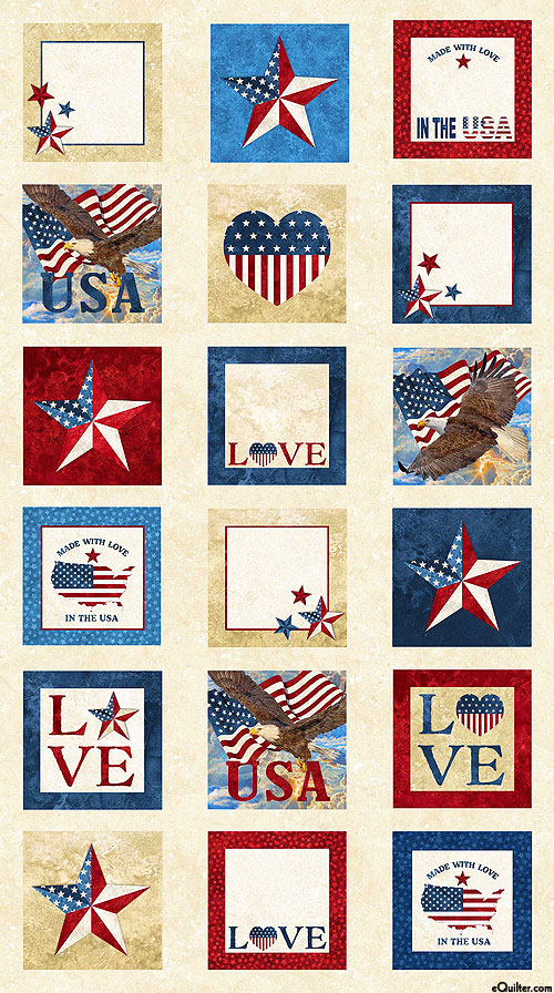 Stars & Stripes Anniversary - Love USA - 24" x 44" PANEL