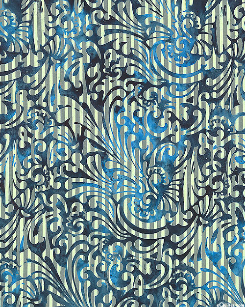 Apothecary - Swirl & Stripe Batik - Indigo