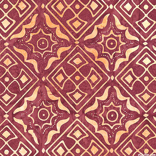Destination - Tile Motifs Batik - Merlot Red