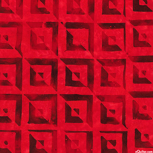 Quilt Inspired: Borders - Log Cabin Batik - Ruby Red