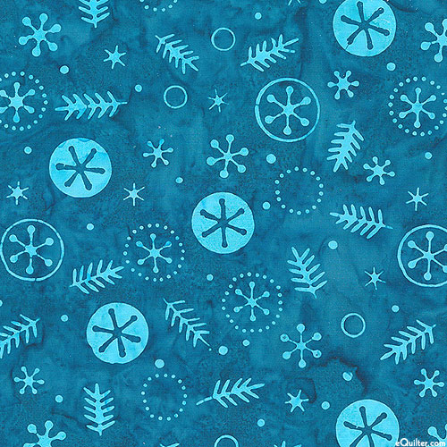 Winter Wonder - Forest Flakes Batik - Sky Blue