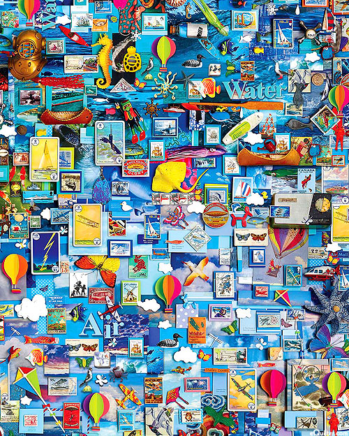 Color Collage 2 - Water Blue - Sky Blue - DIGITAL
