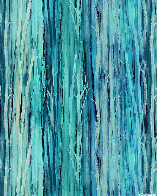 Cedarcrest Falls - Packed Pines Stripe - Turquoise - DIGITAL
