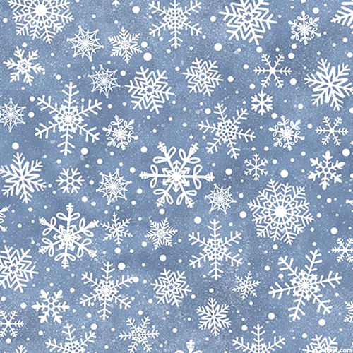 Little Donkey's Christmas - Snowfall - Denim Blue - FLANNEL