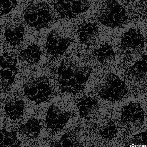 Frightful Nights - Undead Skulls - Charcoal Gray