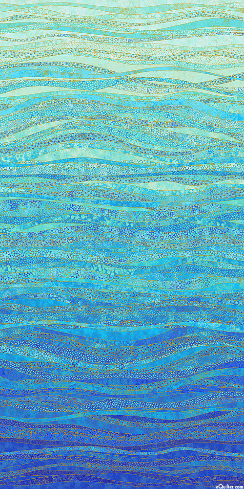 Shimmer Ginkgo Garden - Currents - Blue Topaz/Gold