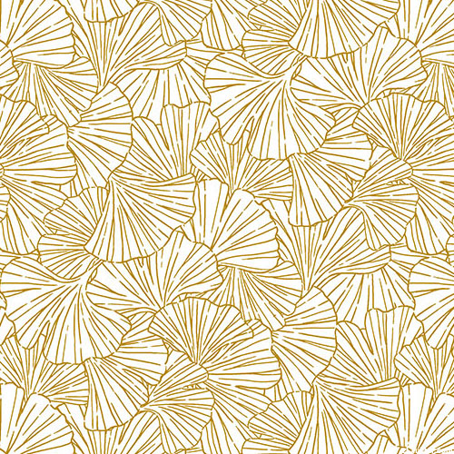 Shimmer Ginkgo Garden - Leaf Canopy - Milk White/Gold