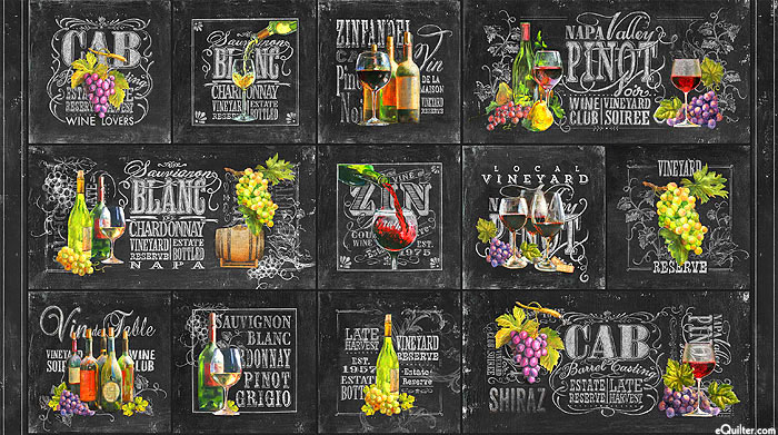 Life Happens Wine Helps - Vino - Charcoal - 24" x 44" PANEL