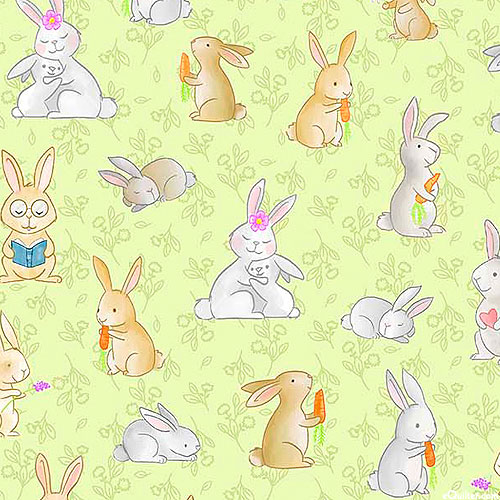 Bunnies For Baby - Rabbit Love - Willow Green