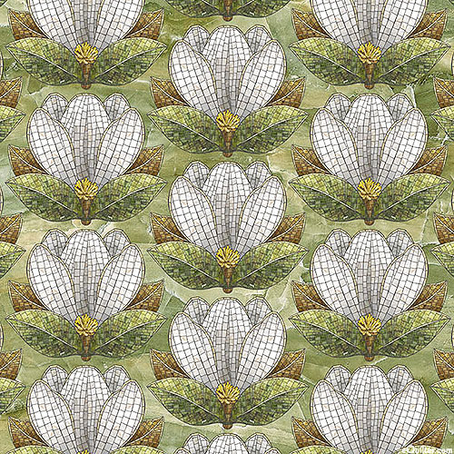 Magnolia - Floral Mosaics - Camel Gold - DIGITAL
