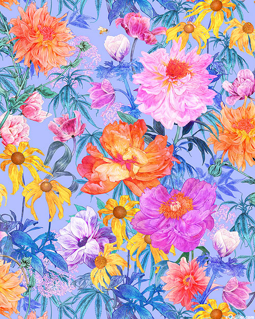 Margo - Vibrant Floral - Periwinkle - DIGITAL