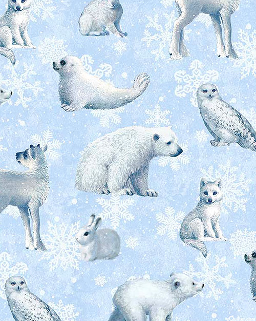 Father Christmas - White Animals - Powder Blue