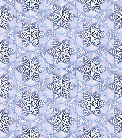 Polar Frost - Geometric Snowflakes - Powder Blue