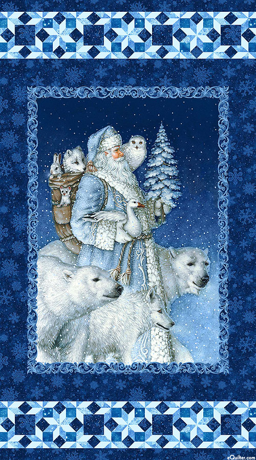 Father Christmas - Winter Animals - 24" x 44" DIGITAL PANEL