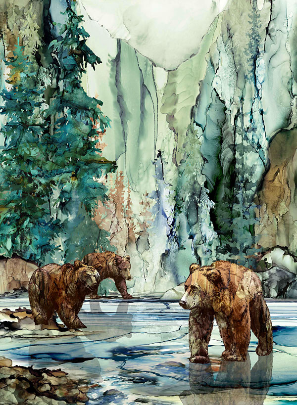 Northern Peaks - Grizzly Mountains - Willow - 32" x 44" PANEL
