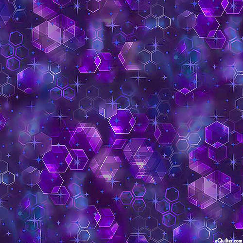 Night Vision - Hexagon Skyscape - Midnight Purple