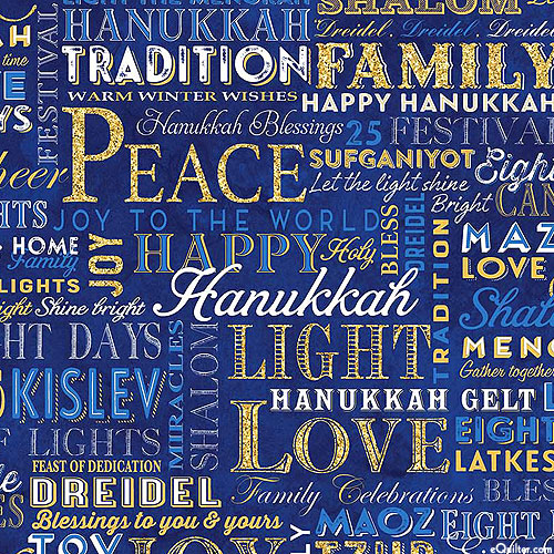 Happy Hanukkah - Stonehenge - Dark Navy/Gold