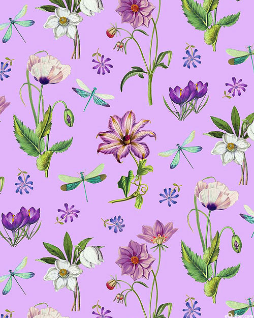 Fleurs - Purple Perennials - Heather Purple - DIGITAL PRINT