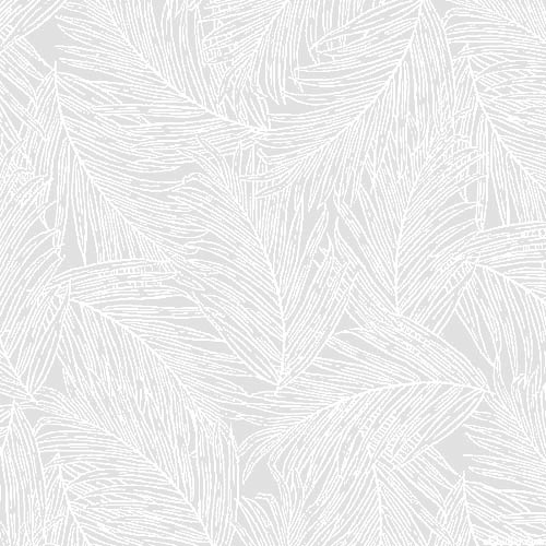 Palm Beach - Simple Fronds - White on White